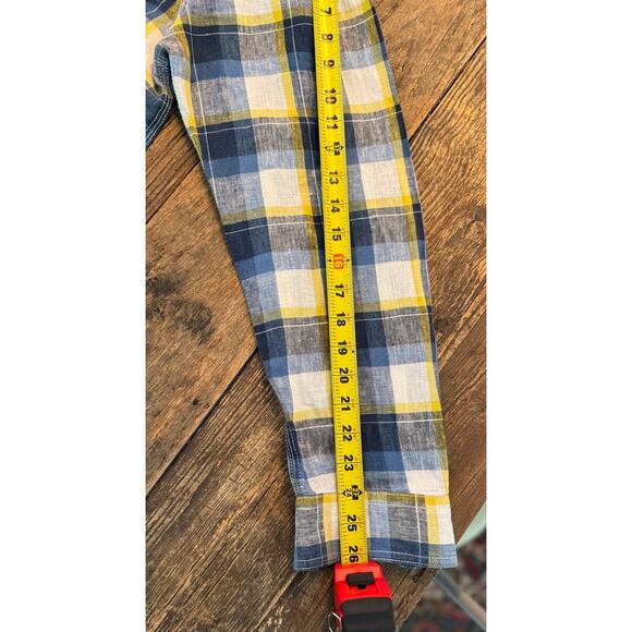 Authentic True Grit California Plaid Linen Shirt Size M - Picture 8 of 12